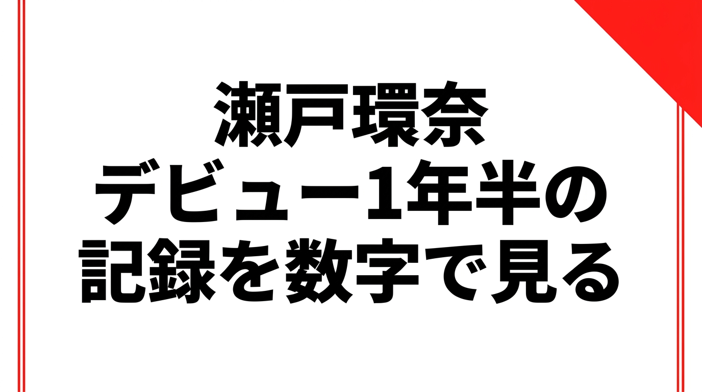 瀬戸環奈という女優：デビュー1年半での記録を数字で見る